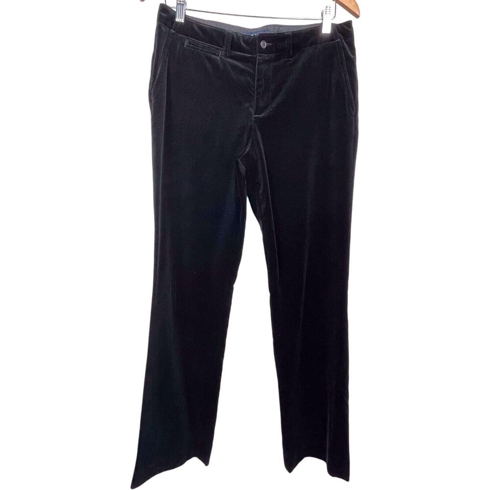 Ralph Lauren Black Velvet Straight Leg Pants Size 6 EUC